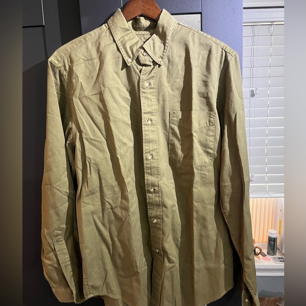 J. Crew Always Oxford Button Down Army Safari Green 1987 shirt